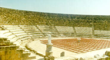 The amphitheater at the Salamis Ruins.